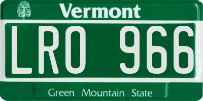 VT license plate LRO966