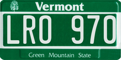 VT license plate LRO970