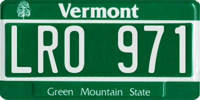 VT license plate LRO971