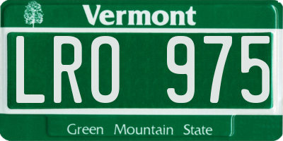 VT license plate LRO975