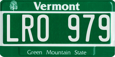VT license plate LRO979