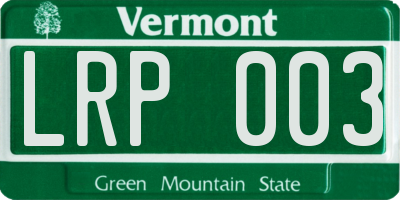 VT license plate LRP003
