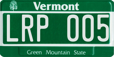 VT license plate LRP005