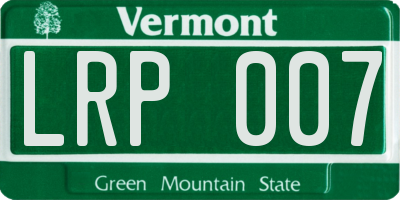VT license plate LRP007
