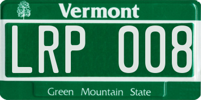 VT license plate LRP008