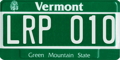 VT license plate LRP010