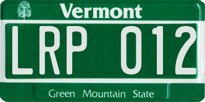 VT license plate LRP012