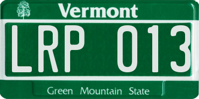 VT license plate LRP013
