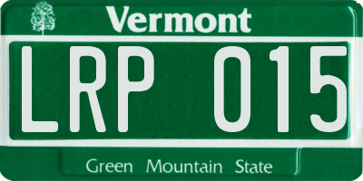 VT license plate LRP015