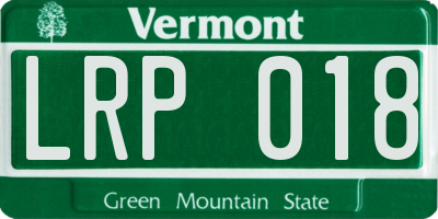 VT license plate LRP018