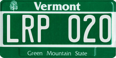 VT license plate LRP020