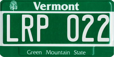 VT license plate LRP022