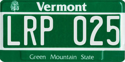 VT license plate LRP025