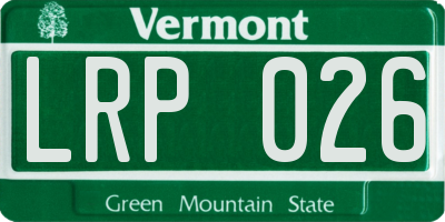 VT license plate LRP026