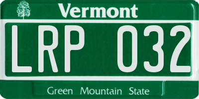 VT license plate LRP032