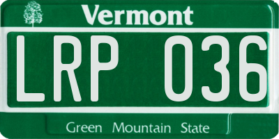 VT license plate LRP036