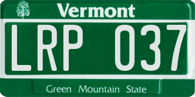 VT license plate LRP037