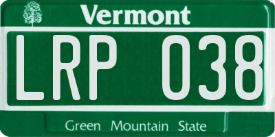 VT license plate LRP038