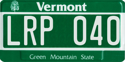 VT license plate LRP040