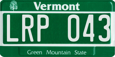 VT license plate LRP043
