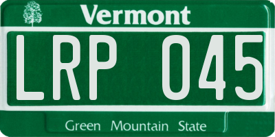 VT license plate LRP045