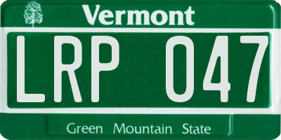 VT license plate LRP047