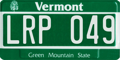 VT license plate LRP049