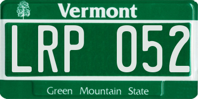 VT license plate LRP052