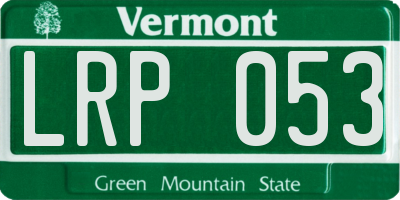 VT license plate LRP053