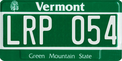 VT license plate LRP054