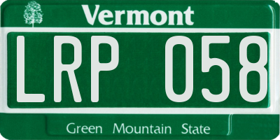 VT license plate LRP058