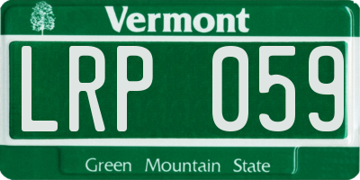 VT license plate LRP059