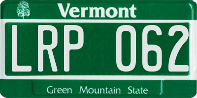VT license plate LRP062