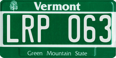 VT license plate LRP063
