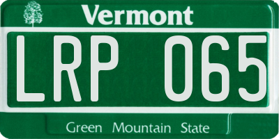 VT license plate LRP065