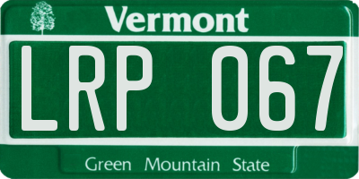 VT license plate LRP067