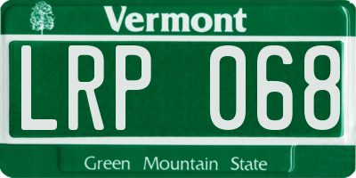 VT license plate LRP068