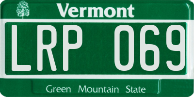 VT license plate LRP069