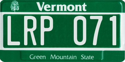 VT license plate LRP071