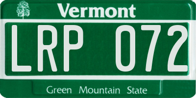 VT license plate LRP072