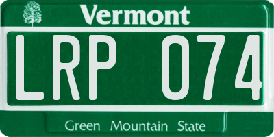 VT license plate LRP074
