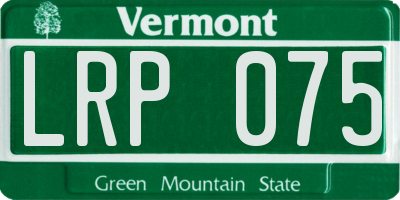 VT license plate LRP075
