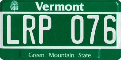 VT license plate LRP076