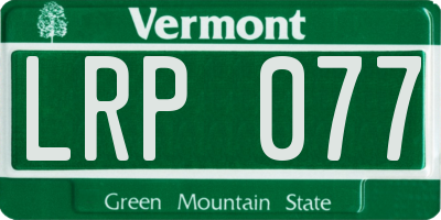VT license plate LRP077