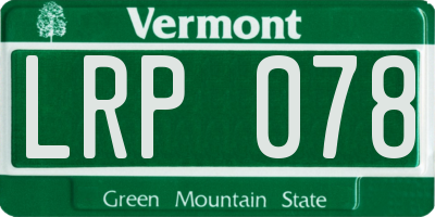 VT license plate LRP078