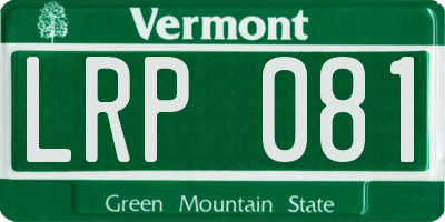 VT license plate LRP081