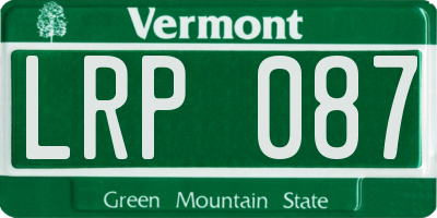 VT license plate LRP087