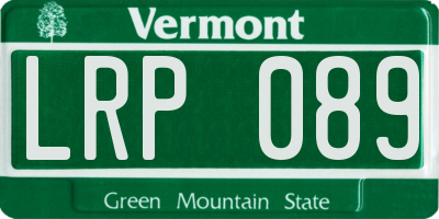 VT license plate LRP089