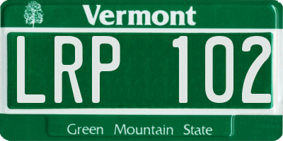 VT license plate LRP102