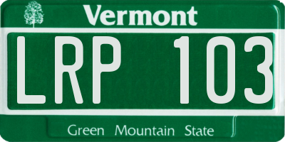 VT license plate LRP103